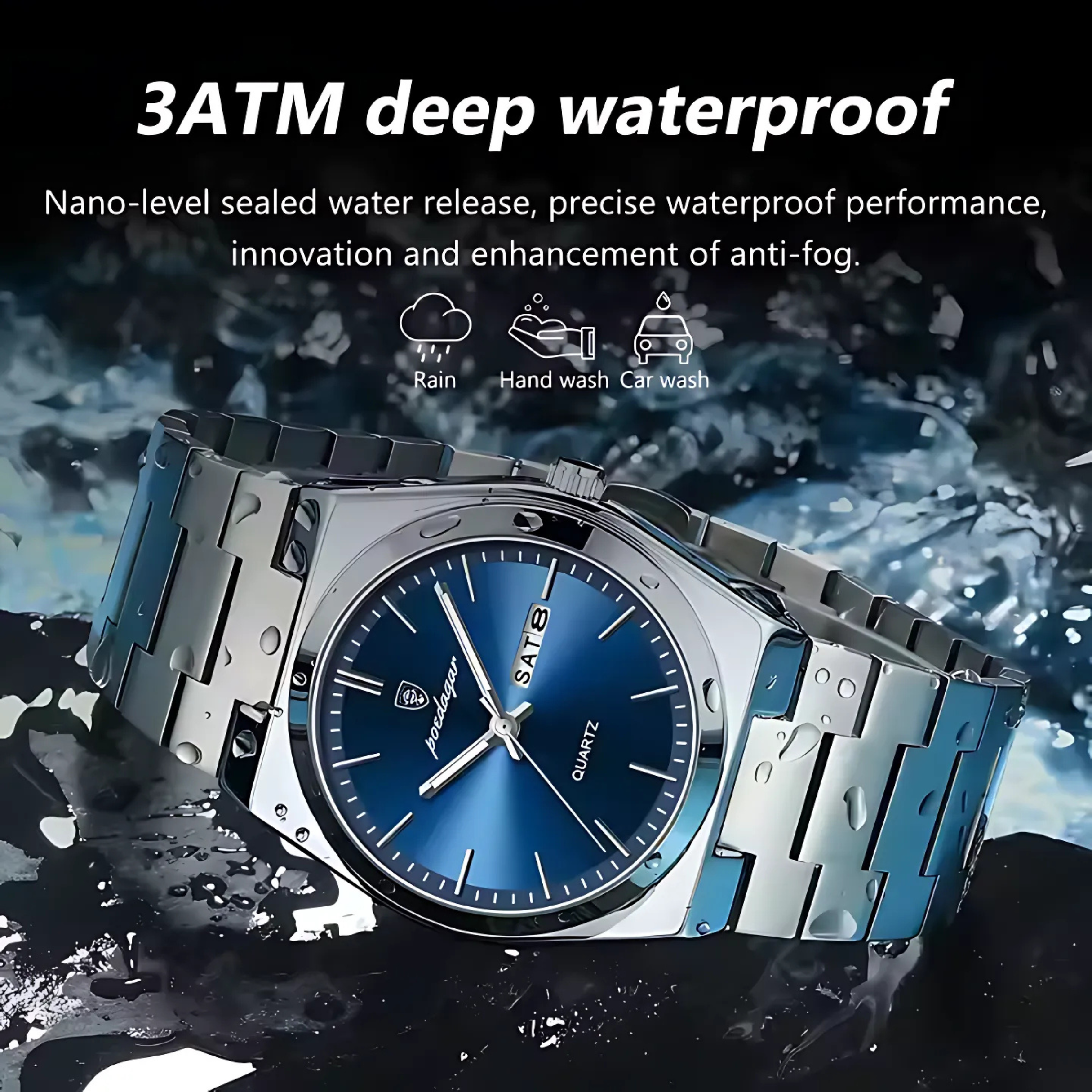 POEDAGAR Luxury Quartz Watch for Men